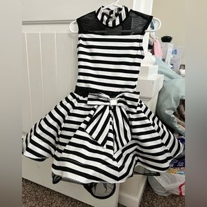 Striped dance costume W/ matching hair bow